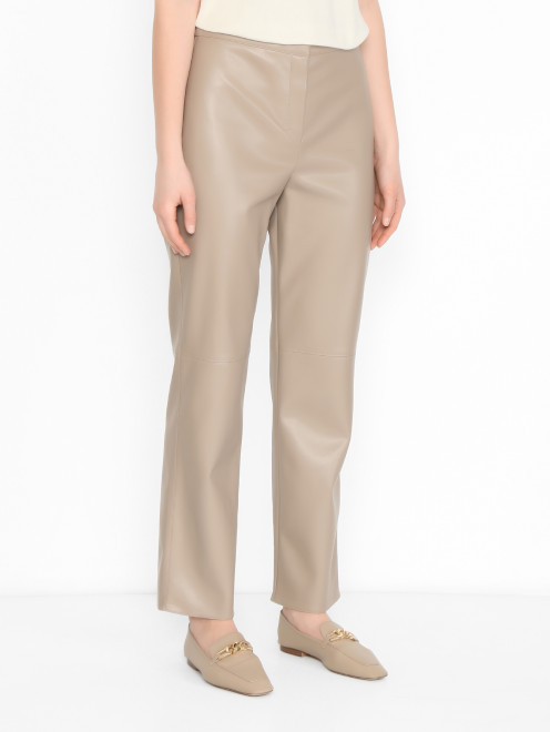 Брюки из эко-кожи прямого кроя Max Mara - МодельВерхНиз