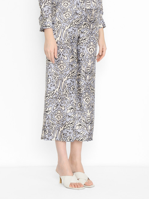 Брюки из шелка с узором Weekend Max Mara - МодельВерхНиз