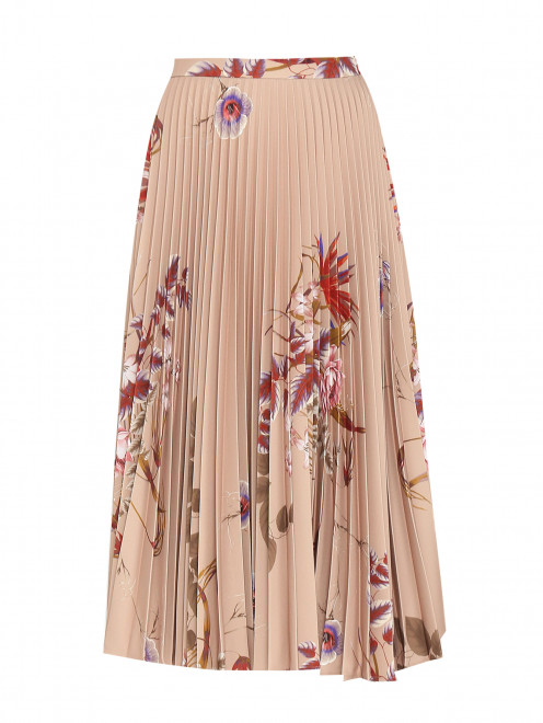 Плиссированная юбка с цветочным узором
