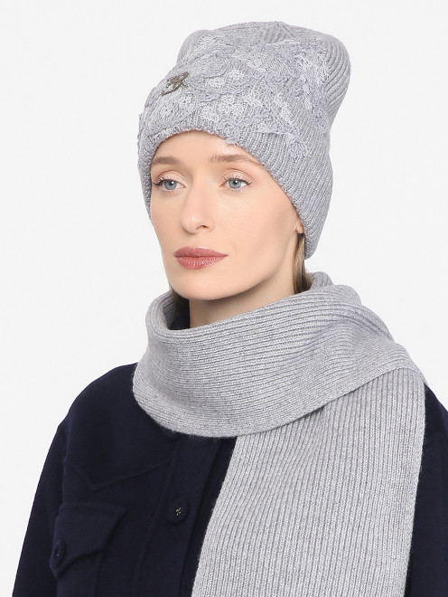 Шапка из кашемира с кружевом Ermanno Scervino - МодельОбщийВид