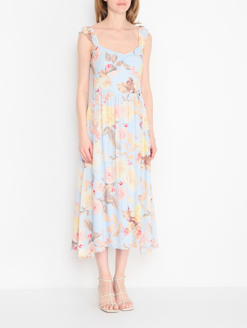 Платье-миди с цветочным узором Guess - МодельВерхНиз