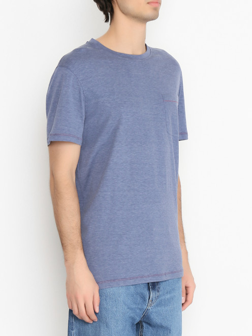 Однотонная футболка из шелка и хлопка Isaia - МодельВерхНиз