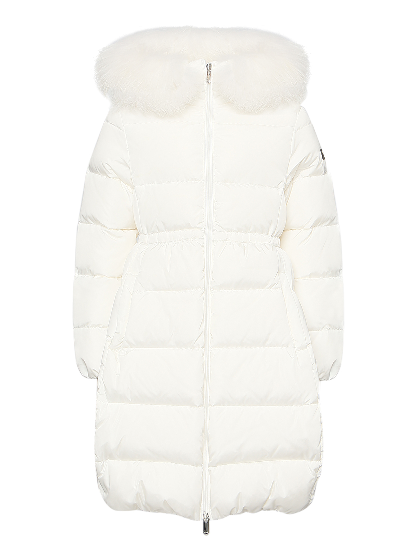 Пуховик на молнии с меховой отделкой