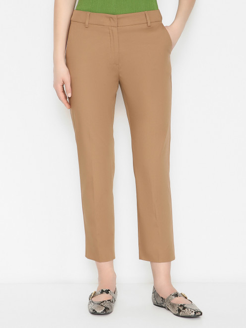Зауженные брюки из хлопка Weekend Max Mara - МодельВерхНиз