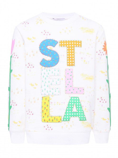 Толстовка из хлопка с логотипом Stella McCartney kids - Общий вид