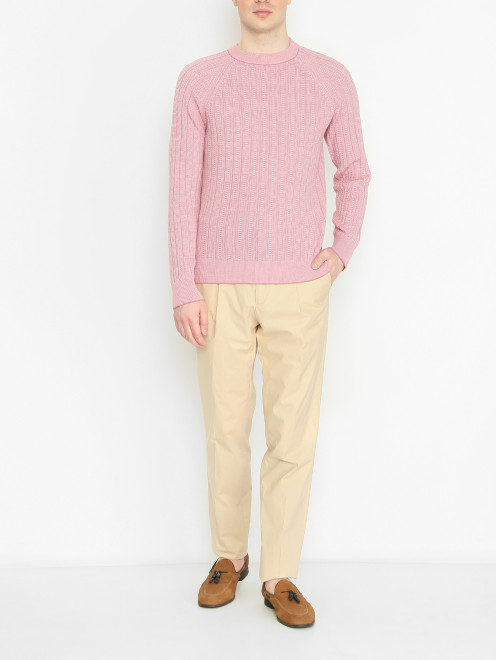 Джемпер из хлопка с вышивкой Piacenza Cashmere 1733 - МодельОбщийВид