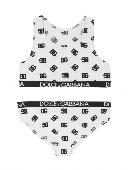 Комплект белья с контрастным узором Dolce & Gabbana - Общий вид