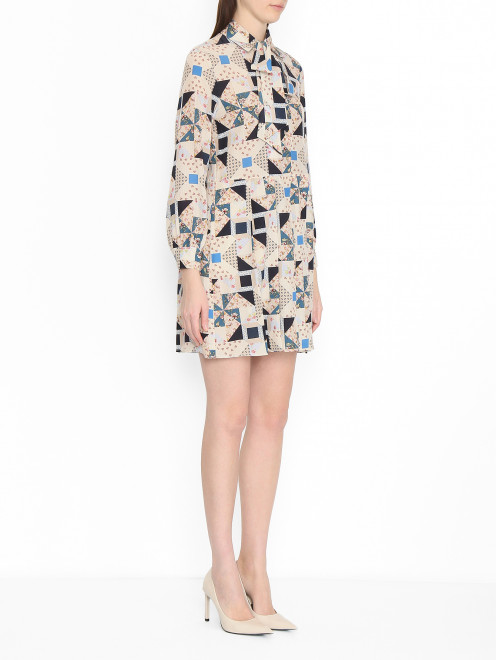 Платье из шелка с узором Weekend Max Mara - МодельВерхНиз