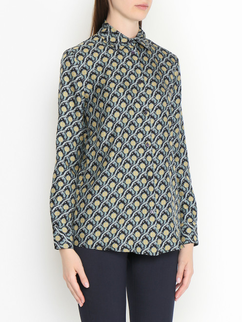 Блуза из шелка с узором Etro - МодельВерхНиз