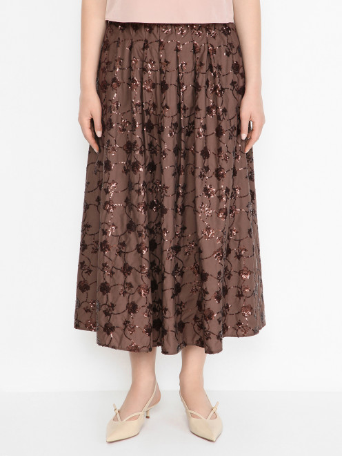 Юбка-миди с узором из пайеток Weekend Max Mara - МодельВерхНиз