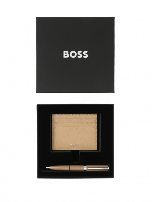 Подарочный набор из картхолдера и ручки Boss - Общий вид