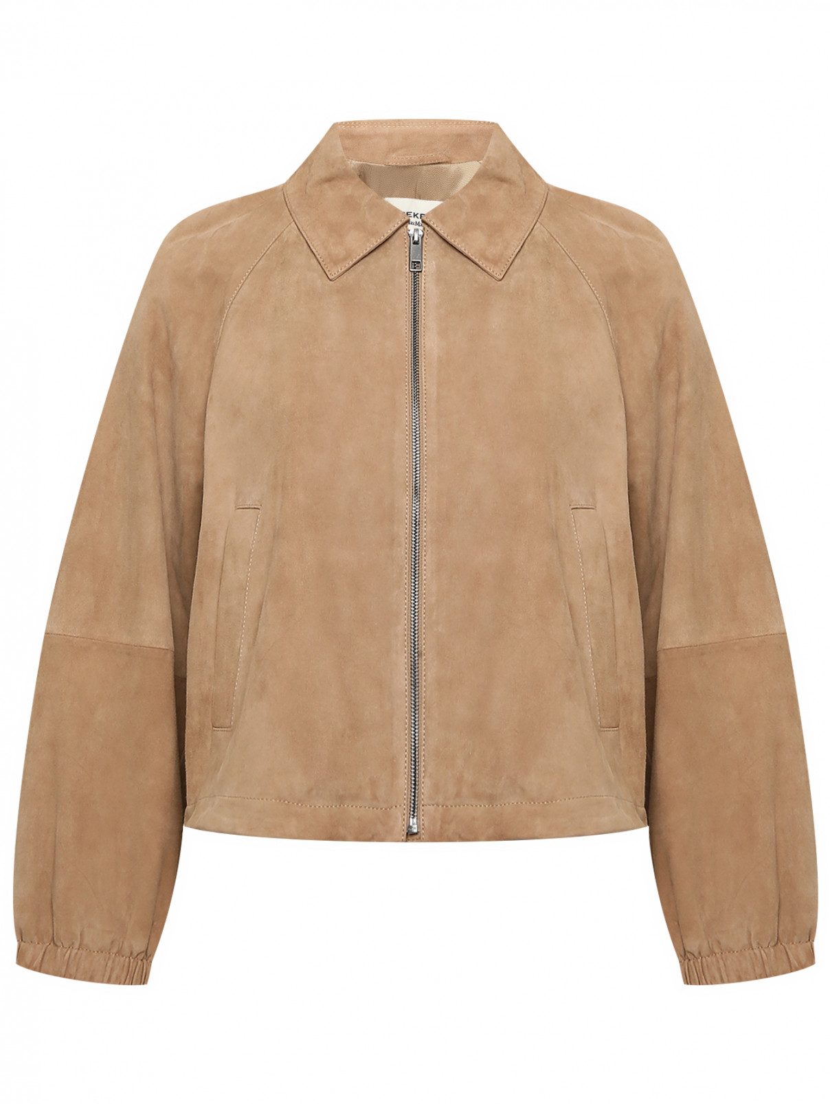 Weekend Max Mara коричневая куртка из замши на молнии (815271