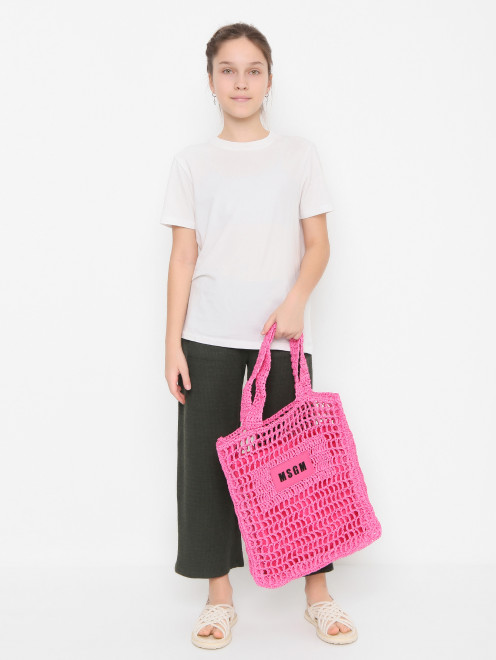 Плетеная сумка с логотипом MSGM - МодельОбщийВид