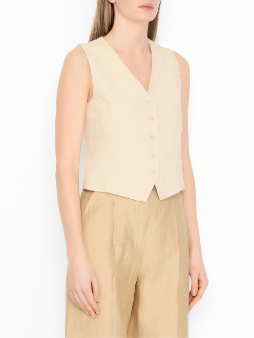 Жилет из вискозы и льна Weekend Max Mara - МодельВерхНиз