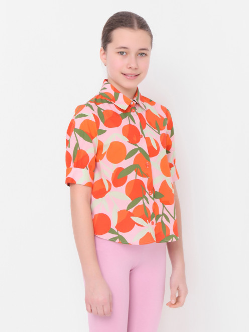 Блуза из хлопка с ярким узором MiMiSol - МодельВерхНиз