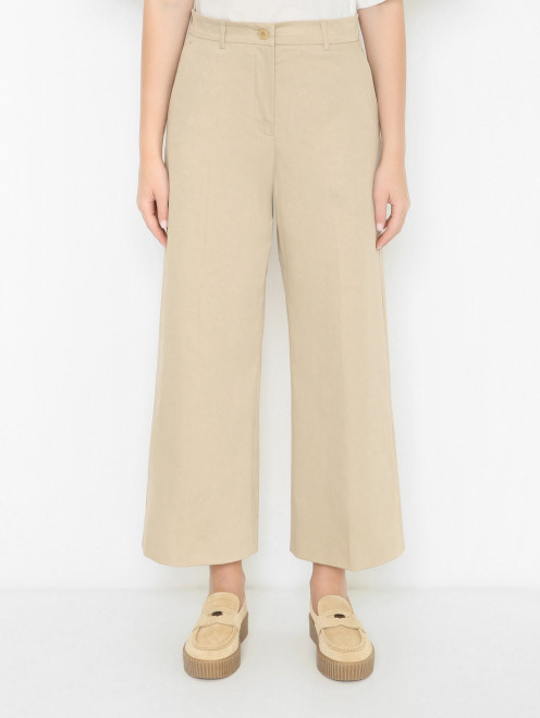 Укороченные брюки из хлопка Weekend Max Mara - МодельВерхНиз