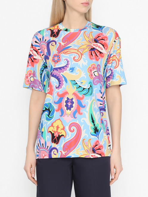 Оверсайз футболка из вискозы Etro - МодельВерхНиз