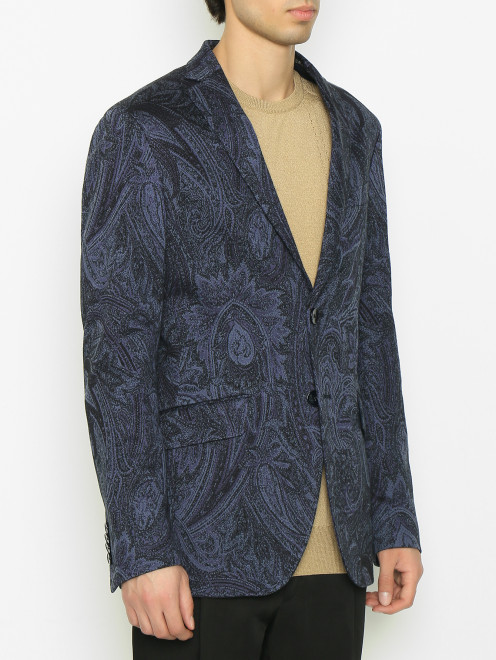 Однобортный пиджак с узором пейсли Etro - МодельВерхНиз