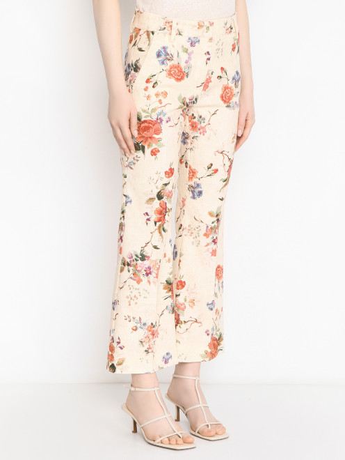 Брюки из хлопка с узором Weekend Max Mara - МодельВерхНиз