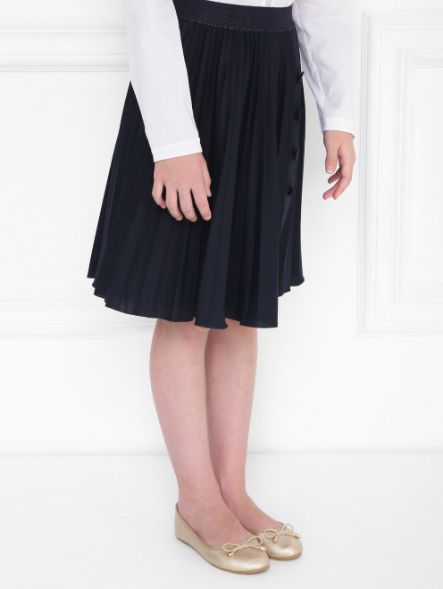 Плиссированная юбка с декоративными пуговицами Aletta Couture - МодельВерхНиз