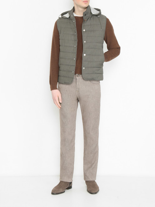 Стеганый жилет из шерсти Doriani Cashmere - МодельОбщийВид