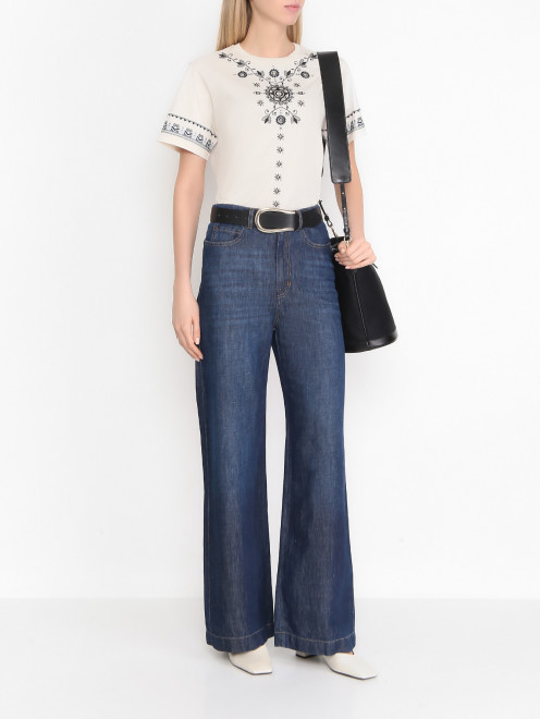Футболка с вышивкой Weekend Max Mara - МодельОбщийВид