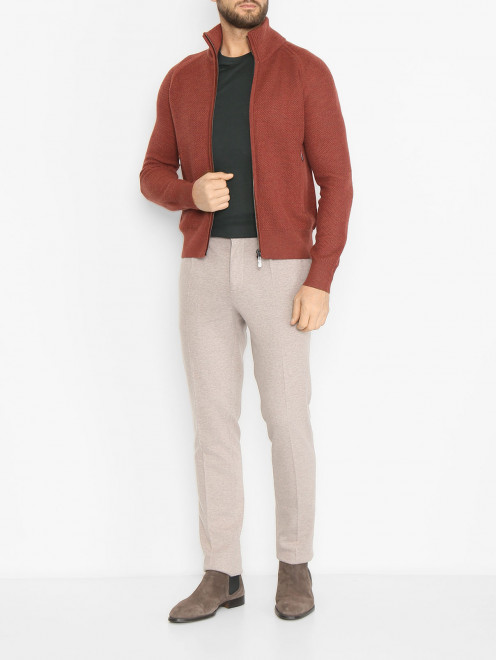 Кардиган из шерсти на молнии Piacenza Cashmere 1733 - МодельОбщийВид