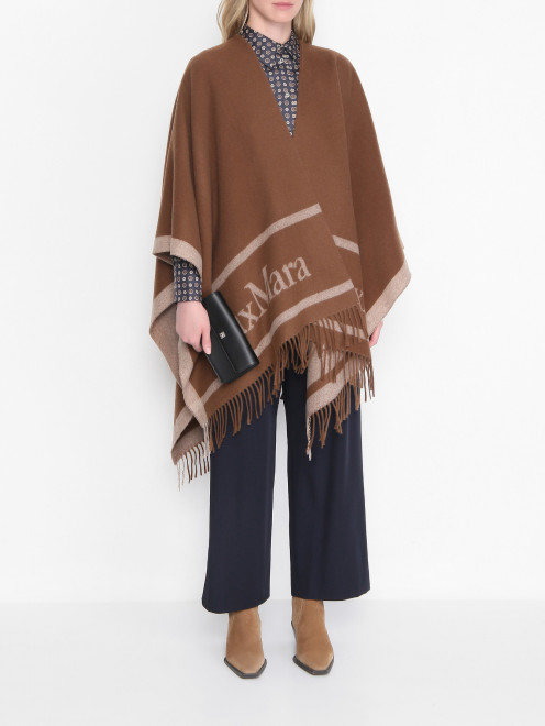Пончо из шерсти с логотипом Max Mara - МодельОбщийВид