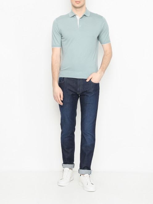 Джемпер из хлопка и кашемира с воротом поло Doriani Cashmere - МодельОбщийВид