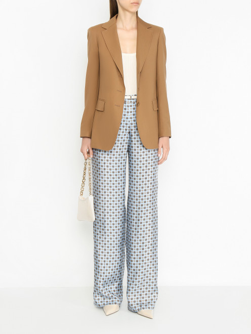 Брюки из шелка с узором Max Mara - МодельОбщийВид