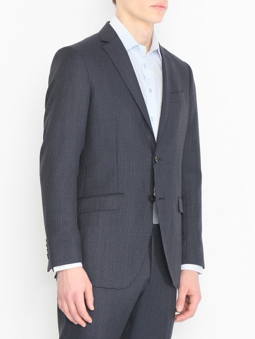 Пиджак из шерсти с узором полоска Etro - МодельВерхНиз