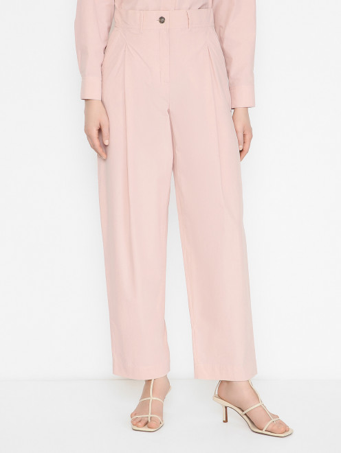 Брюки из хлопка с защипами Weekend Max Mara - МодельВерхНиз