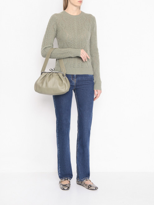 Сумка из гладкой кожи Weekend Max Mara - МодельОбщийВид