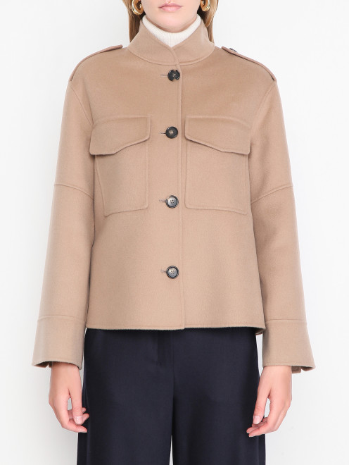 Полупальто из шерсти с карманами  Max Mara - МодельВерхНиз