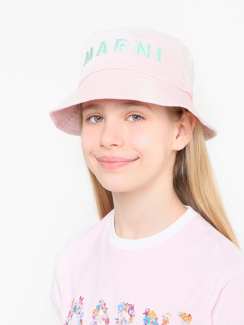Панама из хлопка с логотипом Marni - МодельОбщийВид