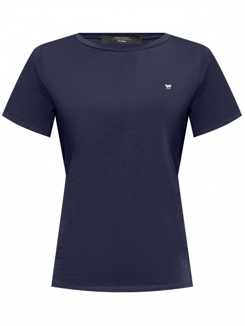 Однотонная футболка из хлопка с круглым вырезом Weekend Max Mara - Общий вид