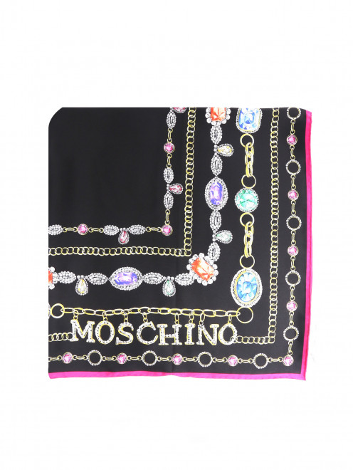 Платок из шелка с узором Moschino - Общий вид
