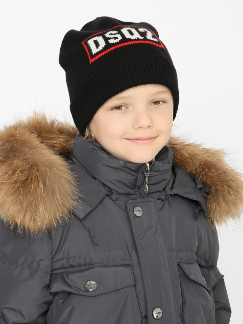Шапка из смешанной шерсти с логотипом Dsquared2 - МодельОбщийВид