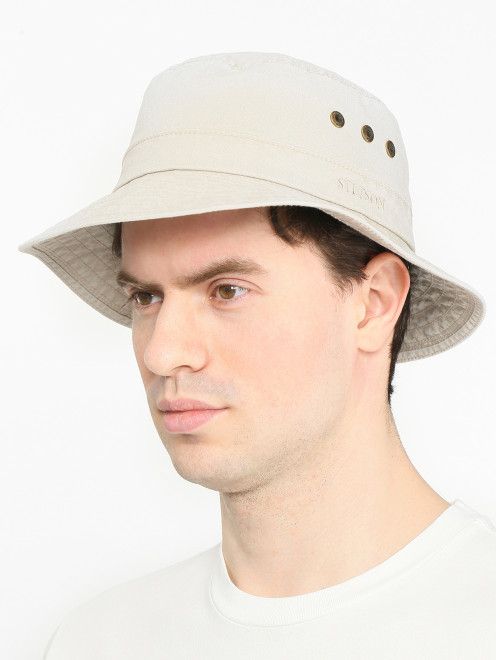 Однотонная панама из хлопка Stetson - МодельОбщийВид