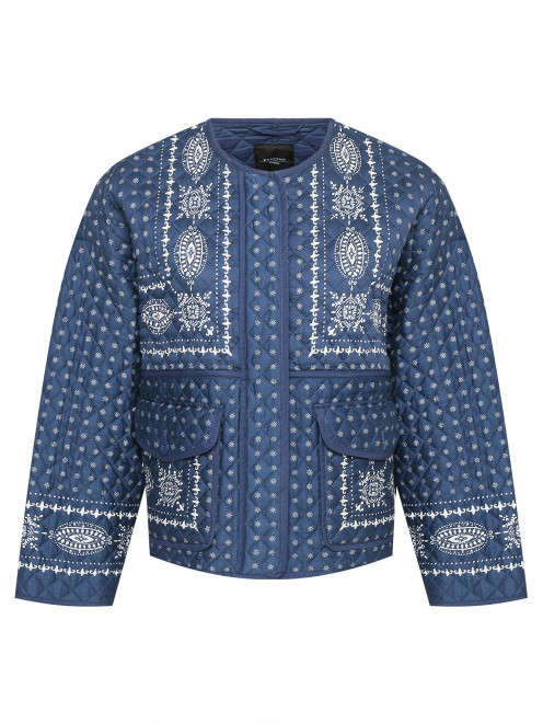 Полупальто с узором и карманами Weekend Max Mara - Общий вид