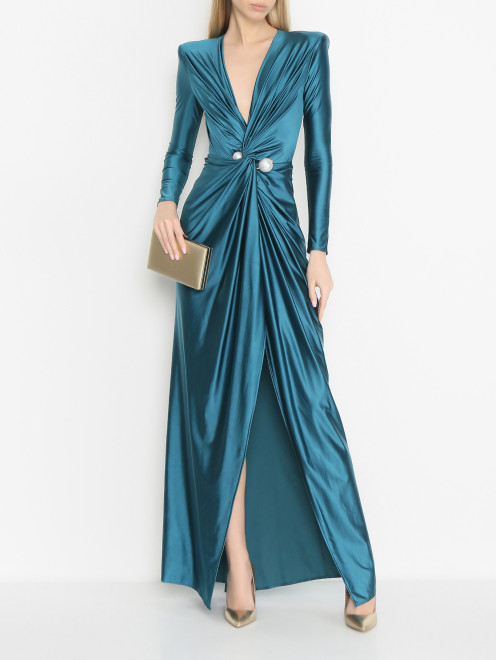Вечернее платье-макси с разрезом Elisabetta Franchi - МодельОбщийВид