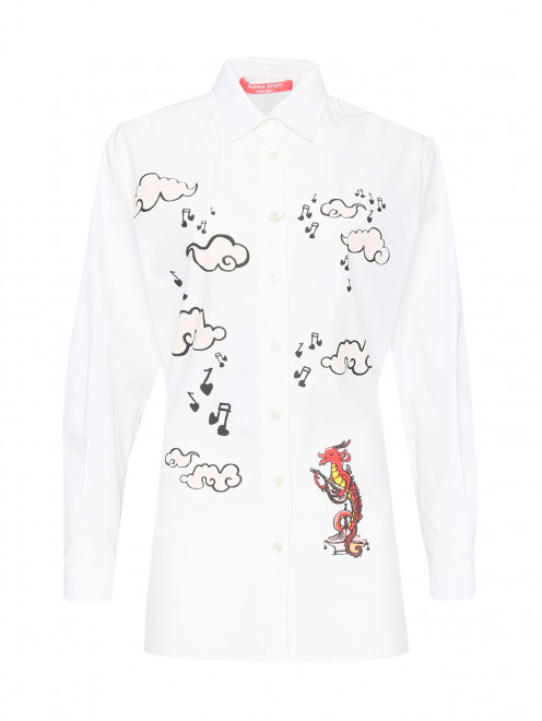 Рубашка из хлопка с принтом Marina Rinaldi - Общий вид