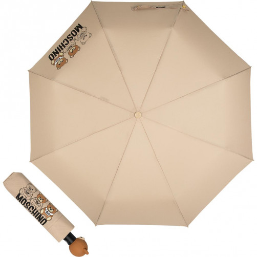 Зонт складной Moschino 8061-OCD Scribble bear Dark beige Moschino - Общий вид