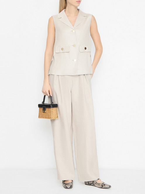 Жилет из льна и модала Max Mara - МодельОбщийВид