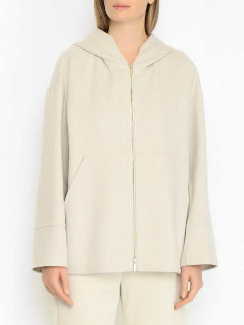 Полупальто на молнии с капюшоном Max Mara - МодельВерхНиз