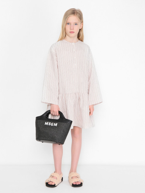 Сумка из соломы с логотипом MSGM - МодельОбщийВид