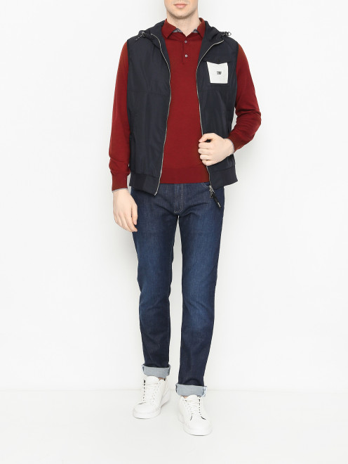 Джемпер из шерсти и шелка с воротом поло Doriani Cashmere - МодельОбщийВид