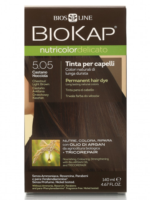 Краска для волос, Каштановый Светло-Коричневый 5.05, 140 мл BIOKAP - Общий вид