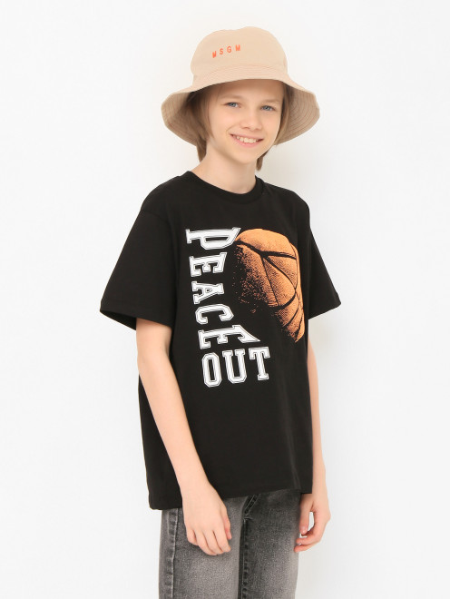Хлопковая футболка декорированная принтом Molo - МодельВерхНиз