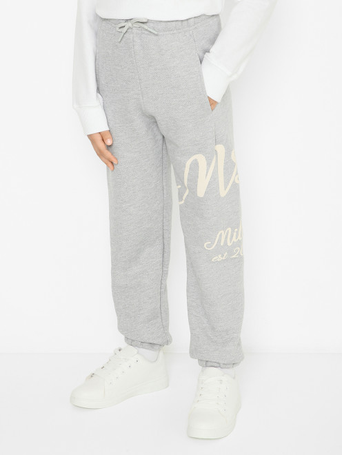 Брюки-джоггеры с логотипом MSGM - МодельВерхНиз